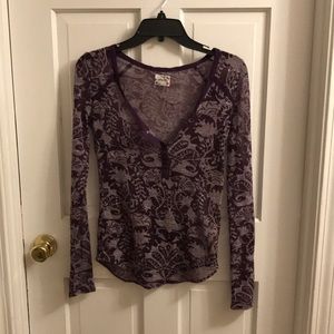 Purple and white free people top